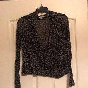 Charlotte Russe Black Cheetah Print Top